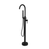 Brisbane Matt Black Floor Mounted Bath Shower Mixer & Shower Kit