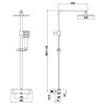 Brooklyn Square Thermostatic shower - Brushed Brass