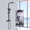 Brooklyn Square Thermostatic Shower - Matt Black
