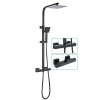 Brooklyn Square Thermostatic Shower - Matt Black