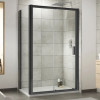 Kristal Matt Black 1700mm Sliding Door & 900mm Side Panel Enclosure Package With Tray & Waste