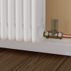 ProTek Brushed Brass Straight Manual Radiator Valves (Pair)
