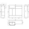 Hudson Reed Fusion White Gloss 1000mm Combination Unit - Left Hand