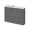 Hudson Reed Fusion Anthracite Woodgrain 1200mm Slimline Combination Furniture Pack
