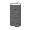 Hudson Reed Fusion Anthracite Woodgrain 400mm Vanity Unit & Basin (255mm Deep)