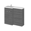 Hudson Reed Fusion Anthracite Woodgrain 1000mm Combination Furniture Pack - Left Hand