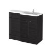 Hudson Reed Fusion Charcoal Black 1100mm Combination Furniture Pack - Right Hand