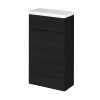 Hudson Reed Fusion Charcoal Black 500mm WC Unit & Top (255mm Deep)