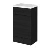 Hudson Reed Fusion Charcoal Black 500mm WC Unit & Top (355mm Deep)