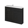 Hudson Reed Fusion Charcoal Black 1200mm Slimline Combination Furniture Pack