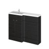 Hudson Reed Fusion Charcoal Black 1200mm Combination Furniture Pack - Left Hand