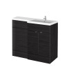 Hudson Reed Fusion Charcoal Black 1200mm Combination Furniture Pack - Right Hand
