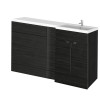 Hudson Reed Fusion Charcoal Black 1500mm Combination Furniture Pack - Right Hand