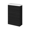Hudson Reed Fusion Charcoal Black 600mm WC Unit & Top (255mm Deep)
