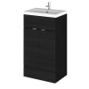 Hudson Reed Fusion Charcoal Black 500mm Vanity Unit & Basin (355mm Deep)