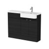Hudson Reed Fusion Charcoal Black 1100mm Combination Unit - Right Hand