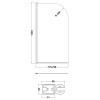 ProTek Arched Edge Chrome Bath Screen 800mm x 1400mm x 6mm