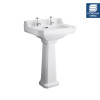 Old London Richmond 560mm Basin & Full Pedestal - 2 Tap Hole