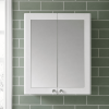 Nuie Classique Satin White 600mm Mirror Cabinet
