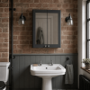 Nuie Classique Soft Black 600mm Mirror Cabinet