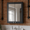 Nuie Classique Soft Black 600mm Mirror Cabinet