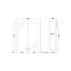 Nuie Classique Soft Black 600mm Mirror Cabinet