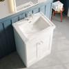 Nuie Classique Satin White 600mm 2-Door Floor Standing Unit & Basin