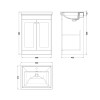 Nuie Classique Satin Grey 800mm 2-Door Floor Standing Vanity Unit & Basin