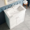Nuie Classique Satin White 800mm 2-Door Floor Standing Vanity Unit & Basin
