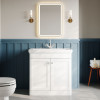 Nuie Classique Satin White 800mm 2-Door Floor Standing Vanity Unit & Basin