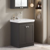 Nuie Classique Soft Black 600mm 2-Door Floor Standing Vanity Unit & Basin