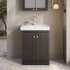 Nuie Classique Soft Black 600mm 2-Door Floor Standing Vanity Unit & Basin
