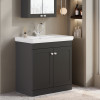 Nuie Classique Soft Black 800mm 2-Door Floor Standing Unit & Basin