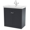 Nuie Classique Soft Black 800mm 2-Door Floor Standing Unit & Basin