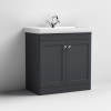 Nuie Classique Soft Black 800mm 2-Door Floor Standing Unit & Basin