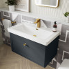 Nuie Classique Soft Black 800mm 1-Drawer Wall Hung Unit & Basin
