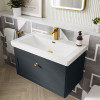 Nuie Classique Soft Black 800mm 1-Drawer Wall Hung Unit & Basin