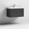 Nuie Classique Soft Black 800mm 1-Drawer Wall Hung Unit & Basin