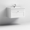 Nuie Classique Satin White 800mm 1-Drawer Wall Hung Unit & Basin