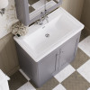 Nuie Classique Satin Grey 800mm 2-Door Floor Standing Vanity Unit & Basin