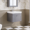 Nuie Classique Satin Grey 600mm 1-Drawer Wall Hung Unit & Basin