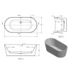 Coast 1550mm  x 750mm Freestanding Bath & Waste