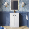 Nuie Core Gloss White 600mm Floor Standing 2 Door Vanity Unit & Basin