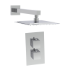 Chrome Square Concealed Shower With Arm & Shower Head