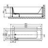 Cube Square 1800mm x 700mm Single Ended Bath & Leg Set