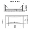Cube Square 1800mm x 800mm Single Ended Bath & Leg Set