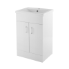 Cube 500mm Floor Standing Cabinet & Mid-Edge Basin - 1 Tap Hole