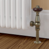 Chelsea Traditional TRV Angled Radiator Valves 15mm Pair - Satin Nickel