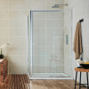 ICE Chrome 1400mm Sliding Shower Door 6mm Glass (1850mm)