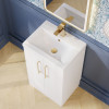 Nuie Deco Satin White 500mm Floor Standing 2 Door Vanity Unit & Basin